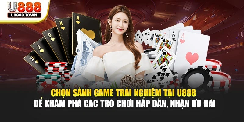 Chọn sảnh game trải nghiệm tại U888 để khám phá các trò chơi hấp dẫn, nhận ưu đãi